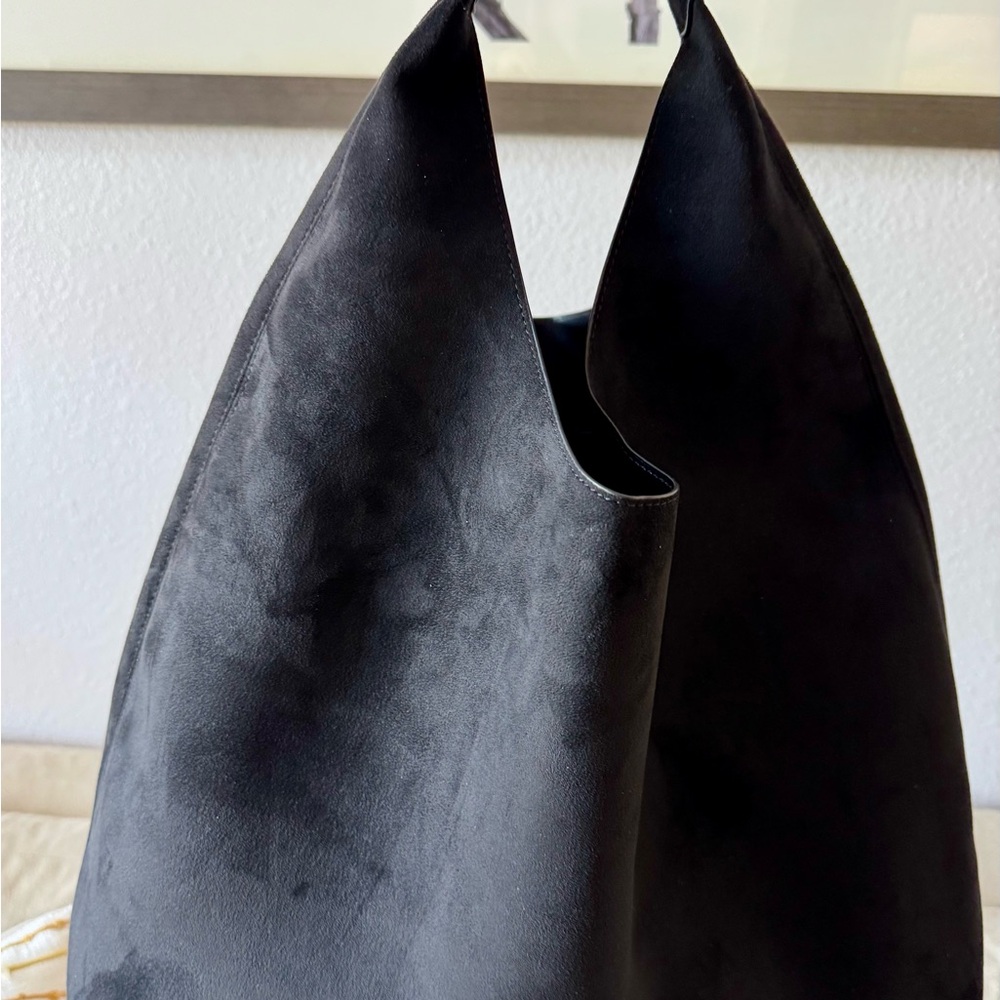 GAP Black Suede /Polyester Tote - Picture 3 of 4